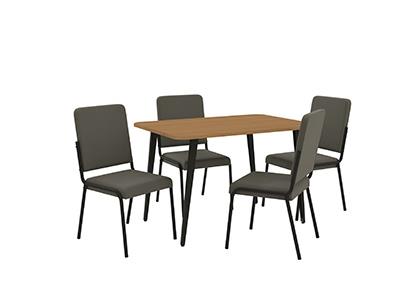 Conj. Mesa Iguaçu c/ tampo e 4 Cadeiras Genebra