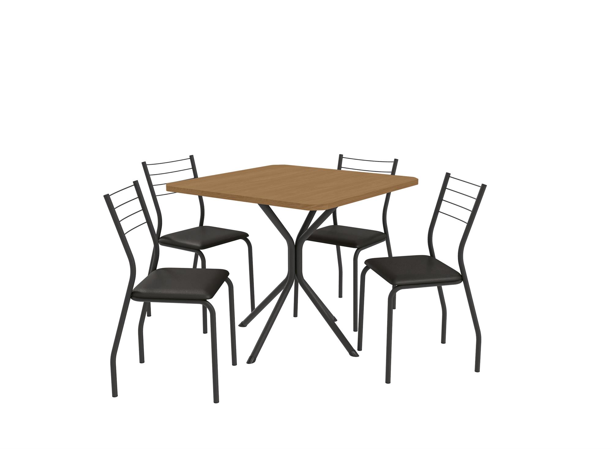 Conj. Mesa Creta c/ tampo e 4 Cadeiras Malta