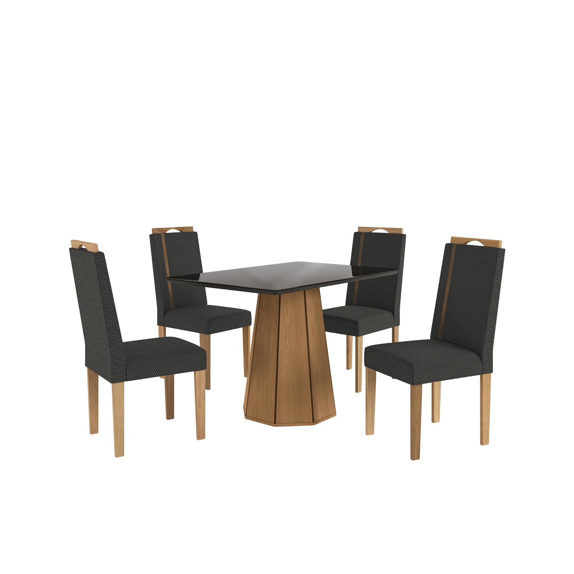 Conj Mesa Jade c/ tampo e 4 Cadeiras Zinia