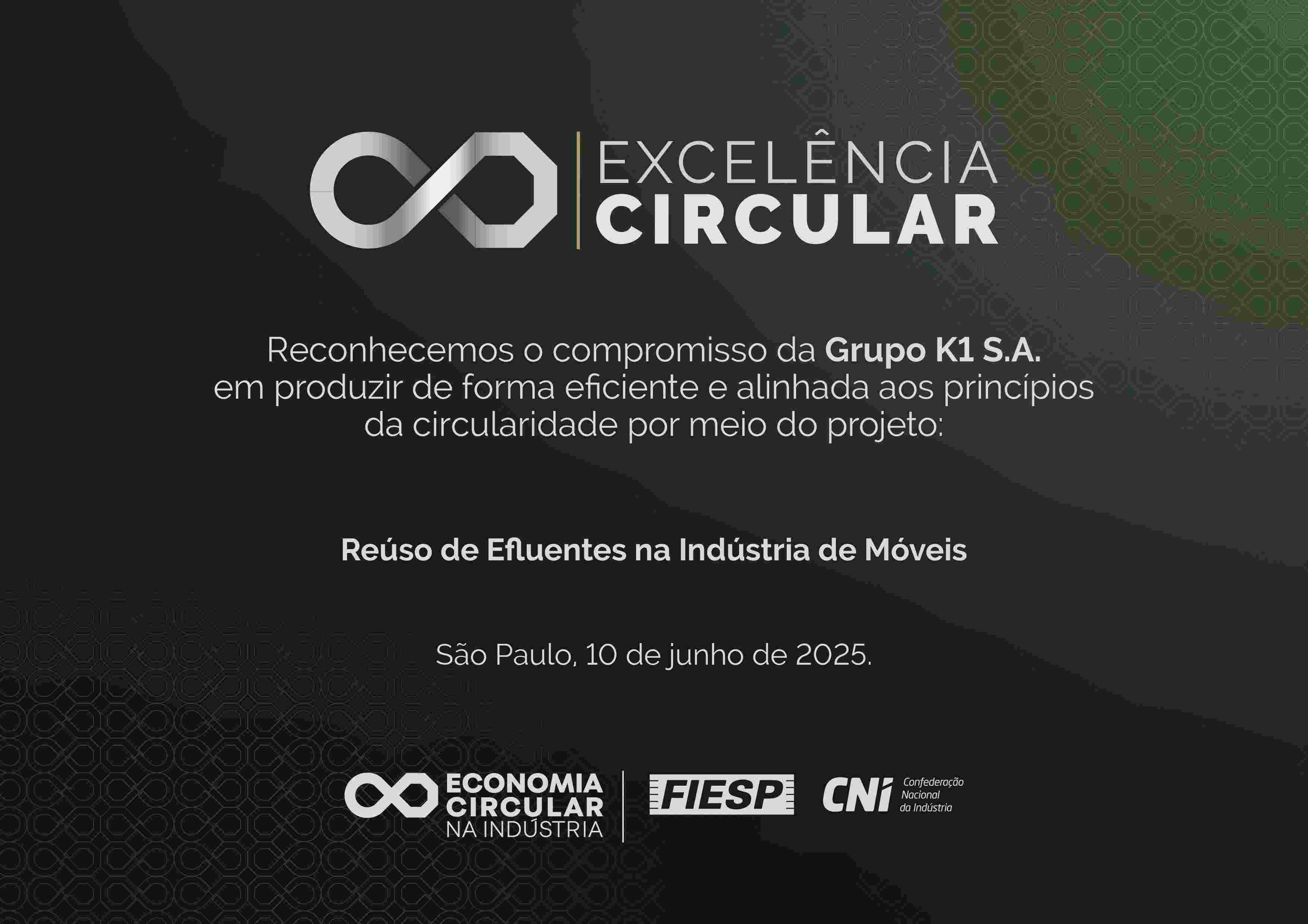 Certificado de Reconhecimento: EXCELÊNCIA CIRCULAR