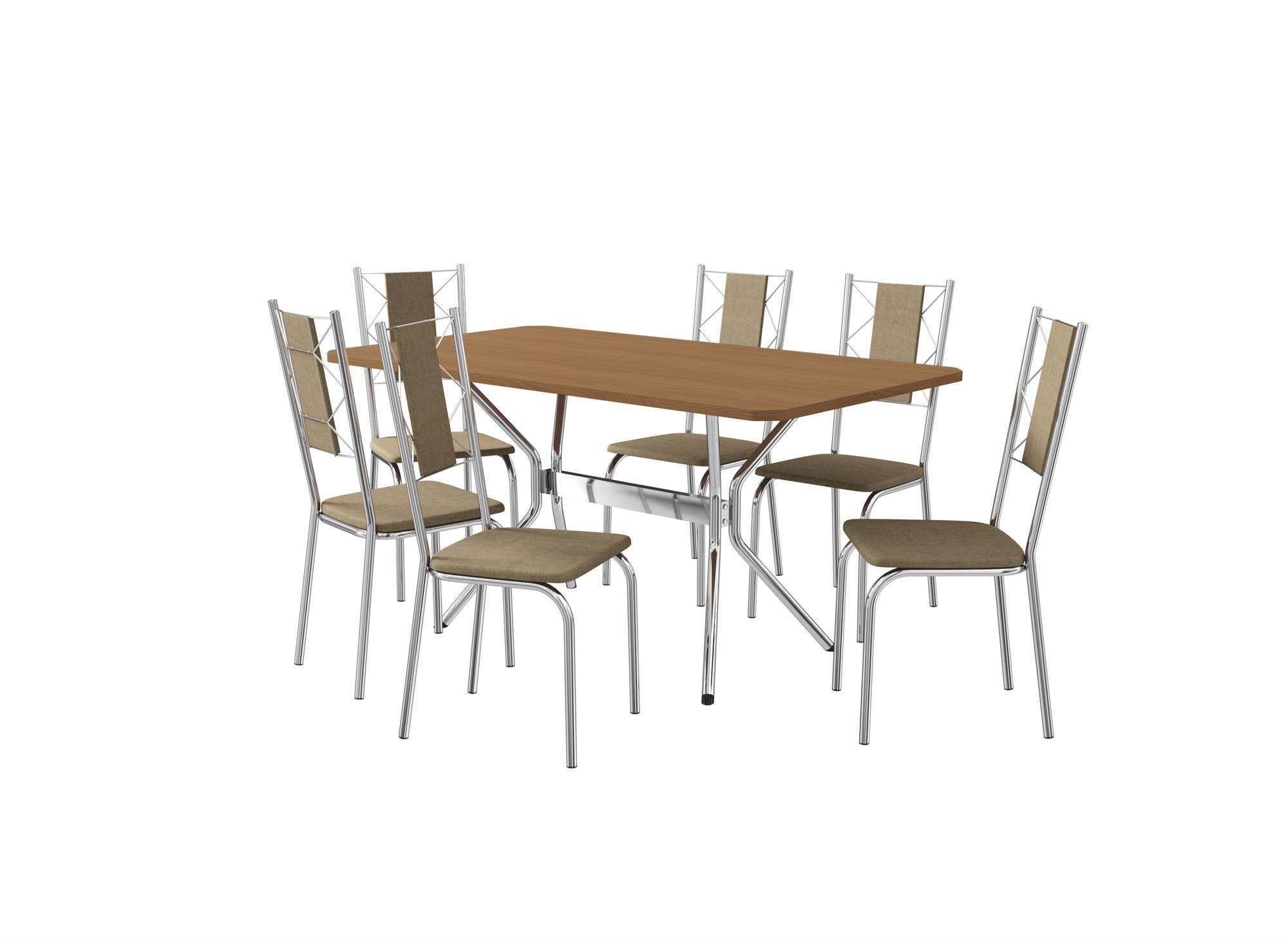 Conj. Mesa Loire c/ tampo e 6 Cadeiras Lisboa