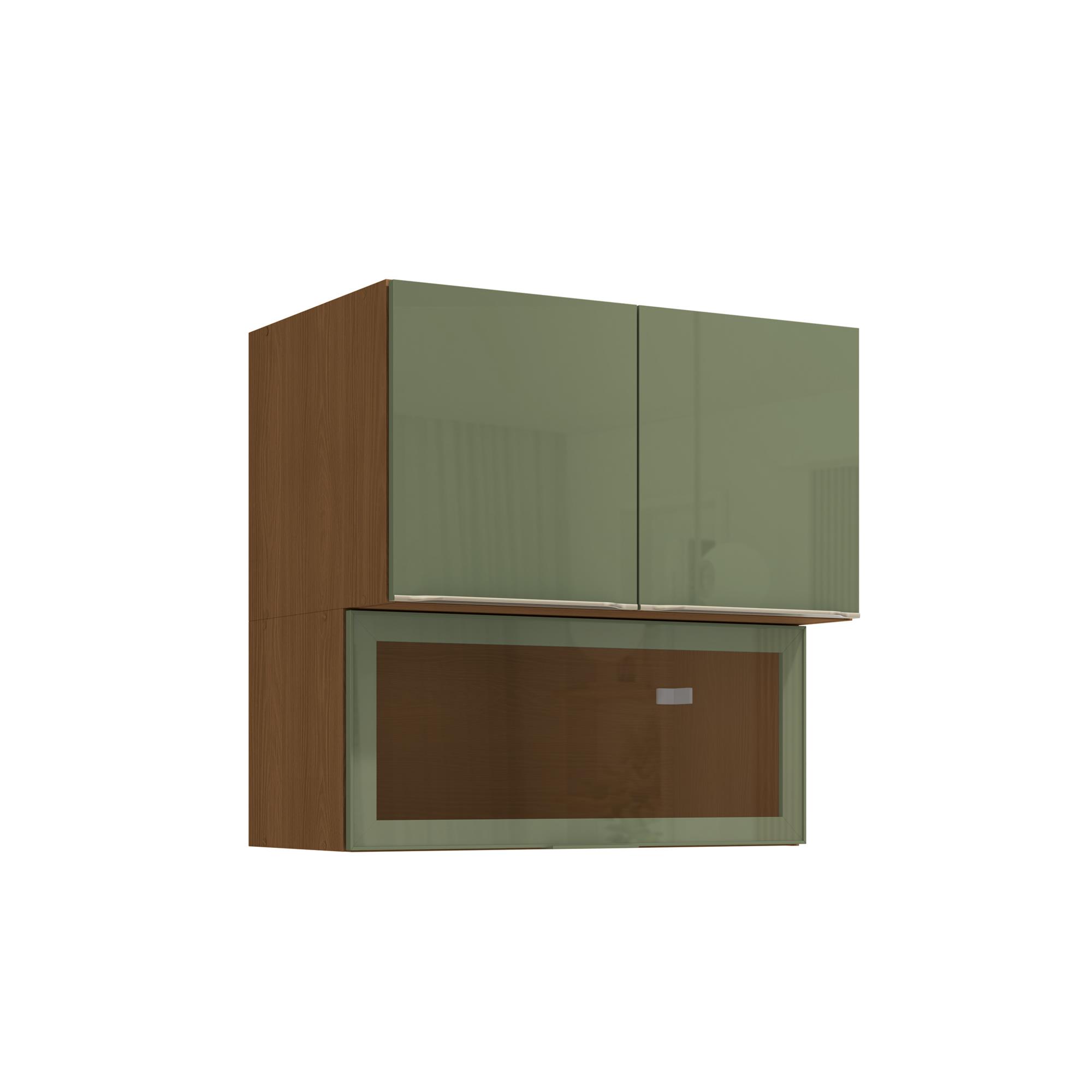 Aéreo 3 portas 80cm c/ porta basculante de vidro