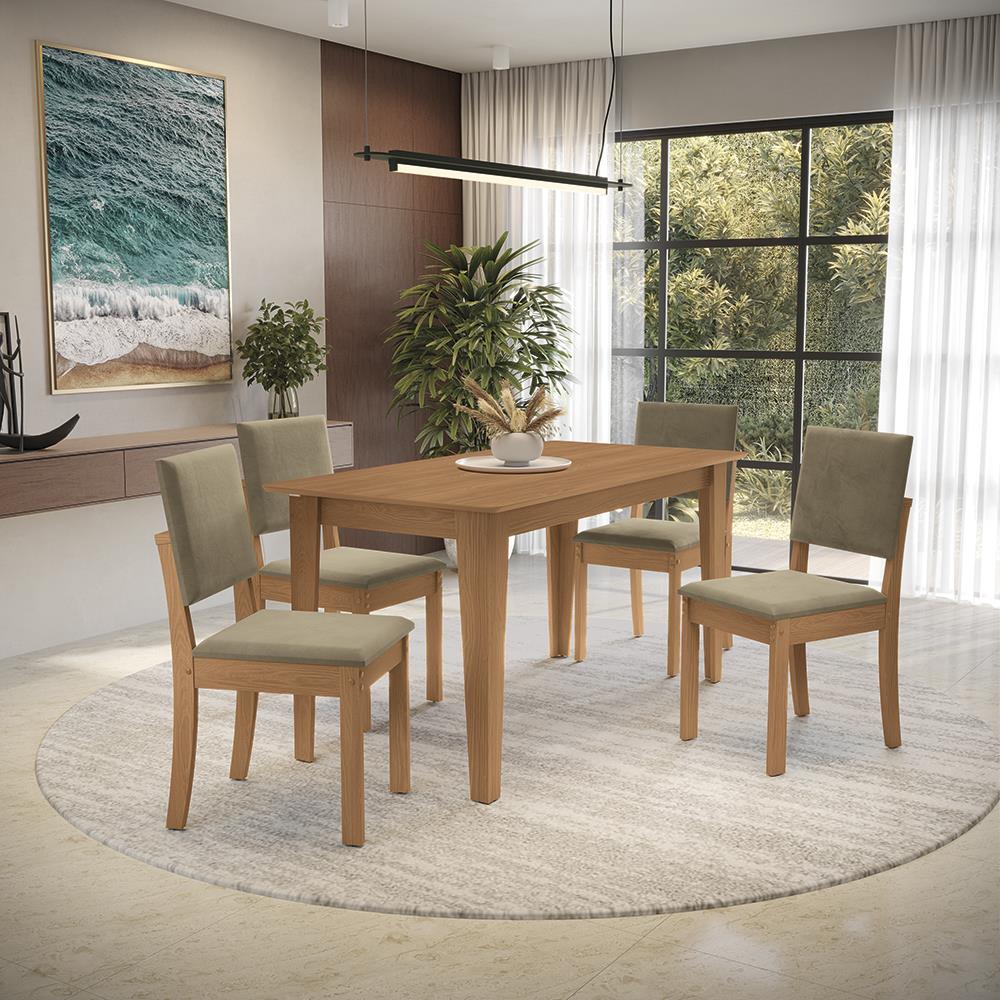 Conj Mesa Melina com 4 Cadeiras Luna 