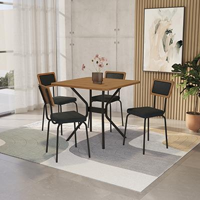 Conj. Mesa Loire c/ tampo e 4 Cadeiras Petra