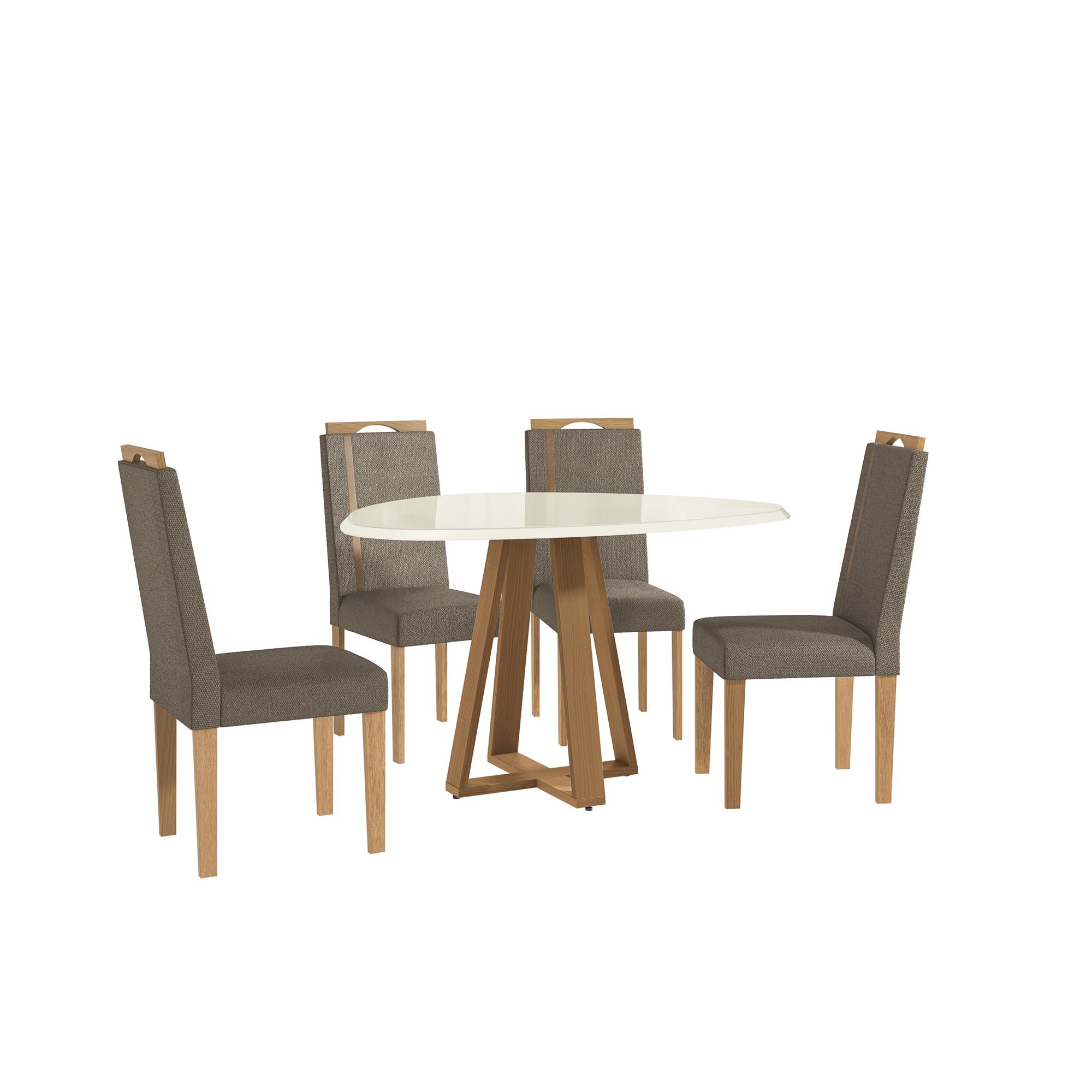 Conj Mesa Pilar c/ tampo e 4 Cadeiras Zinia